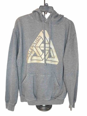 Comfort Colors Ascension Hoodie Men Size M Gray Penrose Triangle Graphic