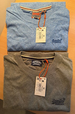 2 x Superdry Essential Logo Emblem 2 T-Shirts, Medium, Blue & Grey