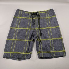 Old Navy Gray Yellow Plaid Swim Board Shorts Mens Size Medium