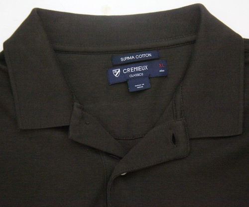 XL Daniel Cremieux Marrón Polo Manga Corta Supima Algodón Sólido Top 1-688 - Imagen 3 de 5