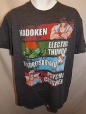Image of New Street Fighter Capcom Adult Mens L-XL-2XL-3XL Dark Gray Shirt