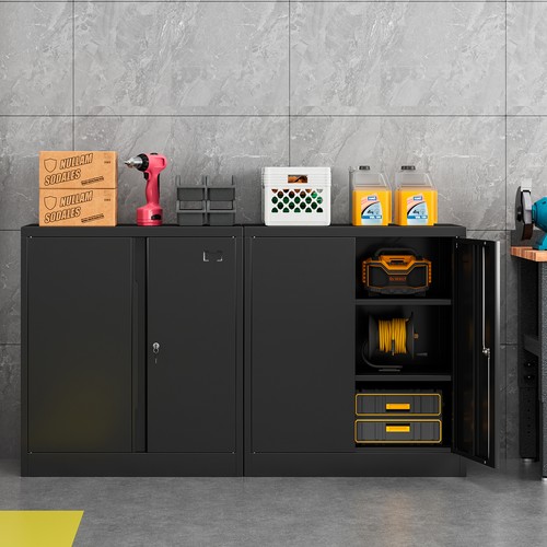 Metal Storage Cabinet,Cabinet with 2 Door and Adjustable Shelves Garage Cabinet - Picture 8 of 22