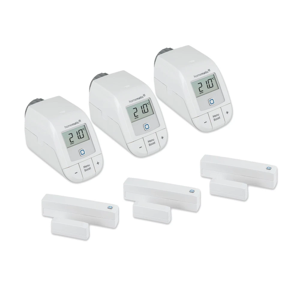 3x Homematic IP Set Heizen easy connect Heizkörperthermostat Fenster Türkontakt