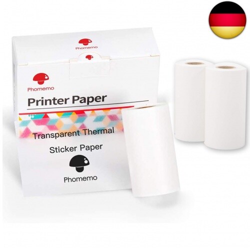 Phomemo Papier Multicolore Lot De 6 Rouleaux – Rose, Bleu, Violet Clair, Vert, Lilas, Orange – 53 Mm X 3,5 M – Compatible M02, M02 Pro, M03, M04S, Etc.