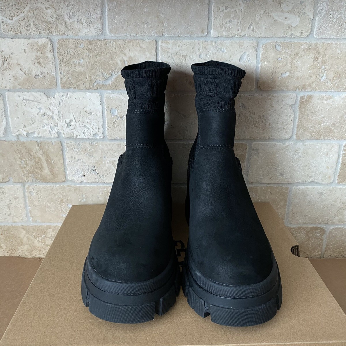 UGG BROOKLYN CHELSEA BLACK SUEDE WATERPROOF BOOTS SIZE US 10 WOMEN