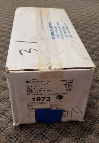 *NEW* Emerson 1973 Motor Fan Condenser 1/2Hp 1075Rpm 208-230V 3.3 Amps