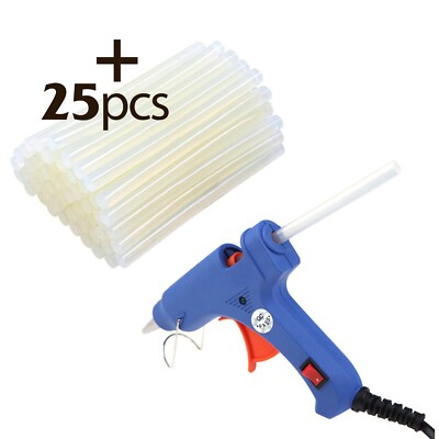 Heißklebepistole Reparaturwerkzeug Mini Hochtemperatur Heizung Schmelzen 20W US Stecker + 25 7mm Sticks