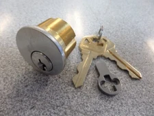 GMS M100KW26DAT 5 PIN KWIKSET KW1 KEYWAY 1" MORTISE LOCK CYLINDER SATIN ALUMINUM