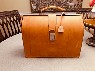 ORIGINAL BREE Tan Heavy Leather Briefcase Lawyer - Doctor Bag