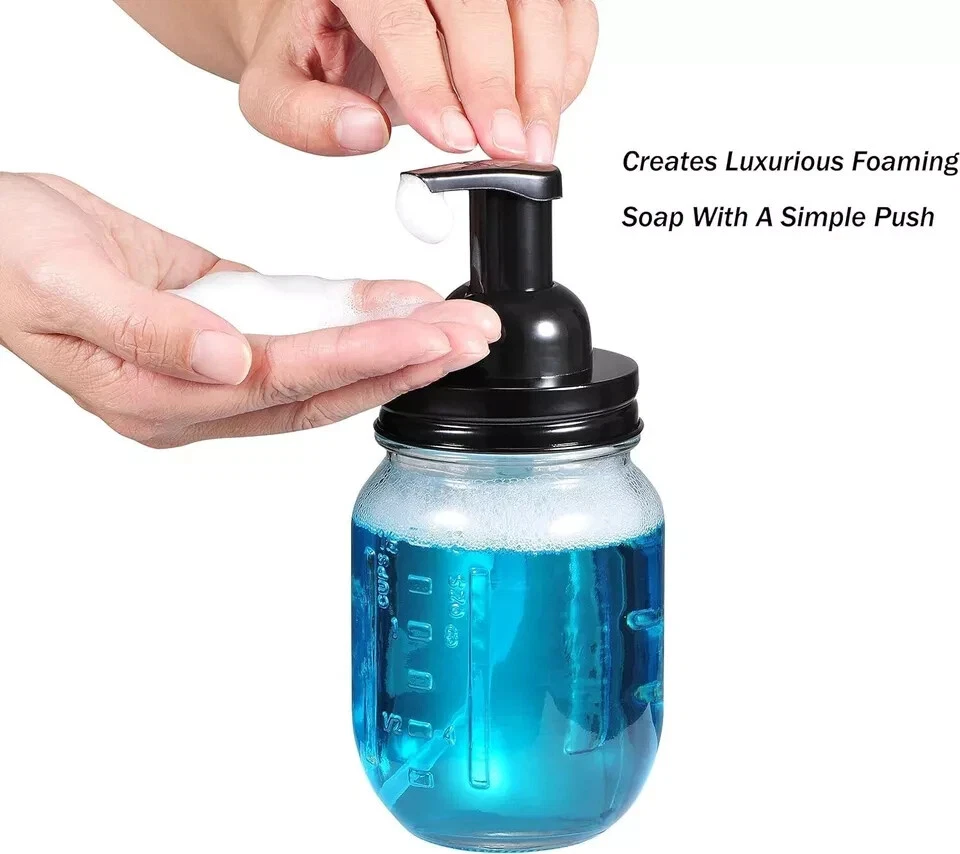 Mason Jar Foaming Soap Dispenser Pump - Rustproof Stainless Steel Lid and BPA Fr - Image 3 of 4
