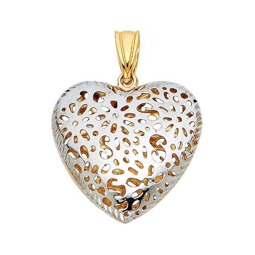 Supreme 14K Gold Heart Arrow Pendant and Chain Set SS17 24-inch
