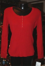 Nwt Designer Liz Claiborne Size Large Red 100 % Cotton