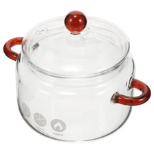 Glass Cooking Pot Heat Resistant Saucepan Borosilicate Glass Cookware Pot