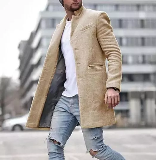 Men top coat beige