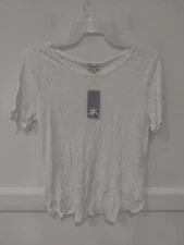 SOILED Splendid Women's Cross Back Hi Low T-Shirt White Size M $60 3A029