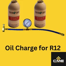 Envirosafe Auto A/C Oil Charge, 2 cans and gauge