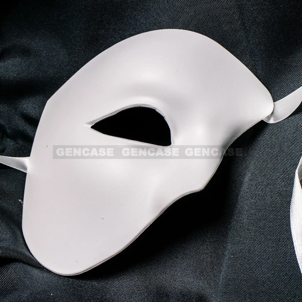 Blank White DIY Mask Masquerade Phantom of the Opera Half Face Eye Mask Costume - Image 2 of 3