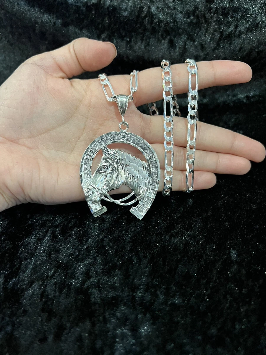 Horseshoe pendant online silver