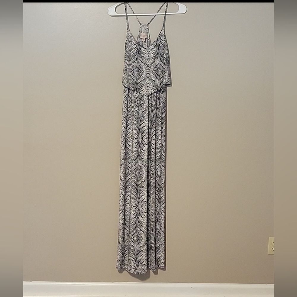 Philosophy Maxi Dress Spaghetti Strap Black/White Womens Size Small-image