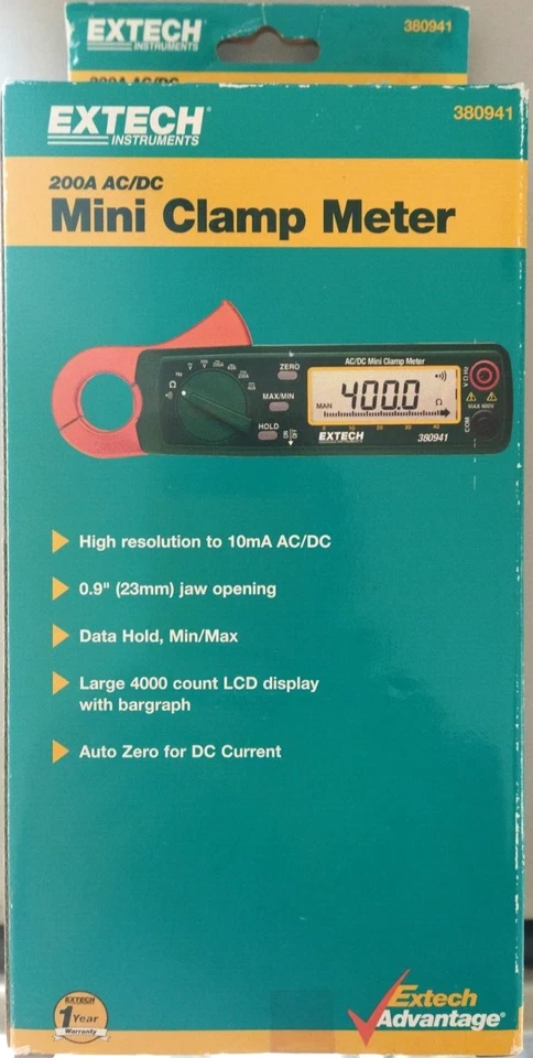 EXTECH Clamp Meter 380941 Stromzange  200-A-Stromzange plus DMM - Bild 2 von 4