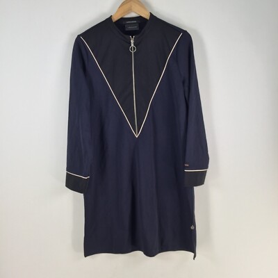 Scotch and Soda womens dress size L shift navy black 1/2 zip long sleeve 095261