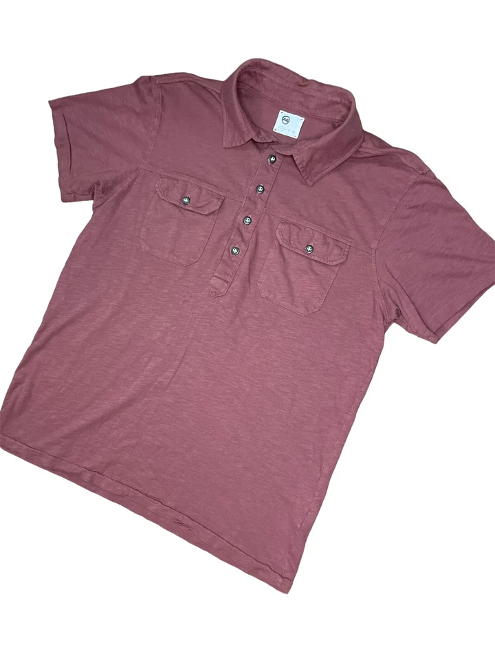 Camisa Ag Adriano Goldschmied Hombre Manga Corta Cuello Talla Mediana Granate Foto 3 de 4