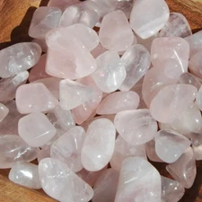 6pcs Rose Quartz Crystal Tumbled Stones, Small Crystal Set