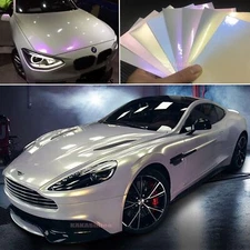 Whole Car Wrap White Chameleon Vinyl Gloss Satin Chrome Trim Sticker Flexible US