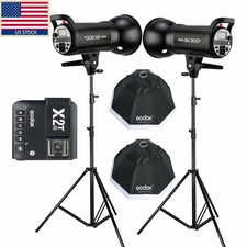 2X Godox SK300II 2.4G Studio Strobe Flash 95cm Softbox X2T-N Trigger for Nikon