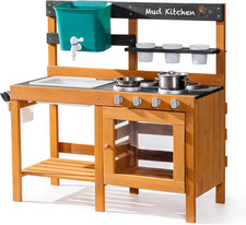 Mud Kitchen for Kids Outdoor, Wooden Outdoor Play Kitchen, Kids Mud Kitchen with