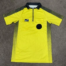 Yellow Referee Jersey S Official Sports US Soccer Fed Patch Shirt Short Sleeve
