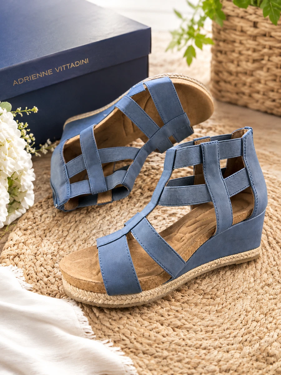 Adrienne Vittadini Wedge Mid (2-2.9 in) Heel Height Sandals for 