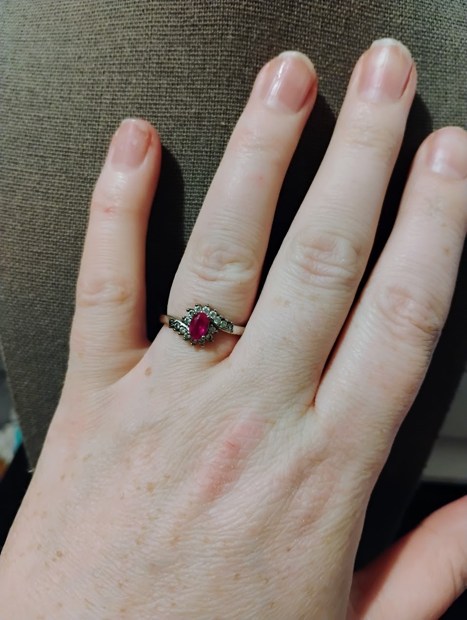 Sterling silver Red stoned ring - image 1