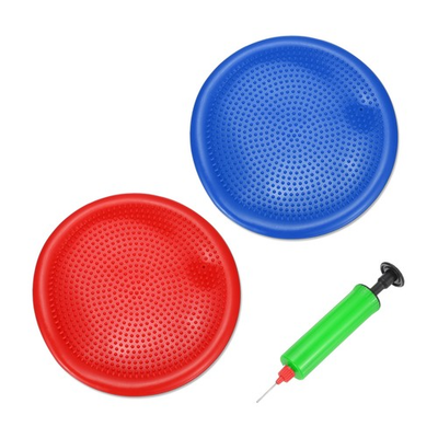 #ad #ad 2 Pcs Inflated Wobble Cushion Seat with Hand Pump 13.2quot; Red Blue AU $94.99