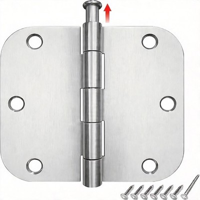 HOSOM 48 Pack Door Hinges 3.5'' x 3.5'' 5/8'' Radius Brushed Nickel Heavy Duty