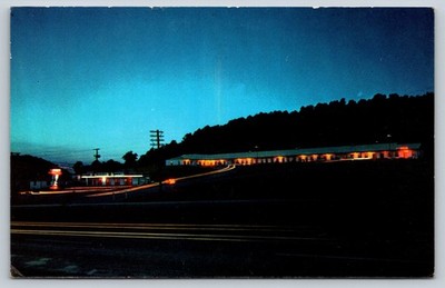 Johnsons Motel & Restaurant Wytheville Virginia Postcard Night View