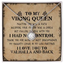 To My Viking Queen Shieldmaiden Necklace Eternal Love Norse Jewelry Women Wife