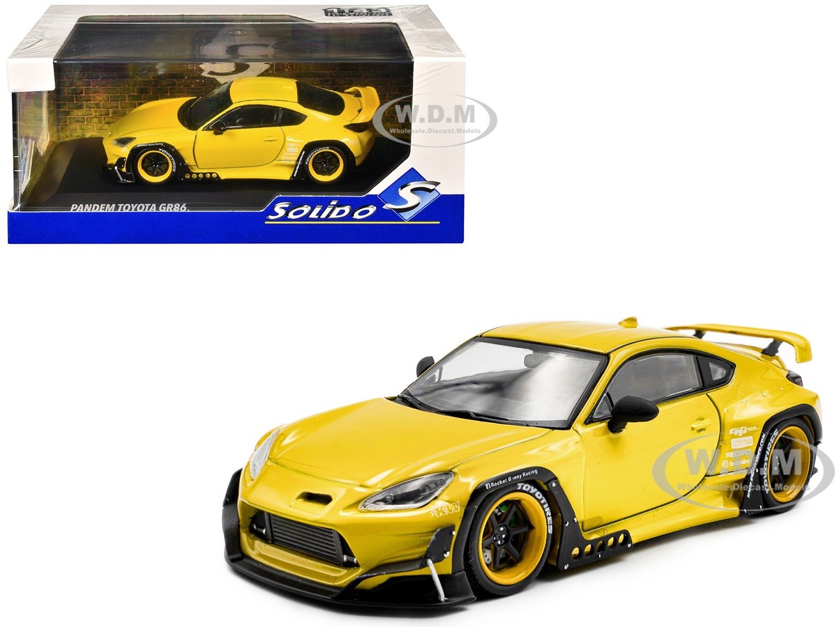 2022 TOYOTA PANDEM GR86 YELLOW 1/43 DIECAST MODEL CAR BY SOLIDO