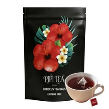PiPi Tea Organic Hibiscus Tea Bags，Caffeine Free Herbal Tea Rich In Antioxidants