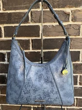 NWT $345 Brahmin Tabitha Shoulder Bag Leather Bellbottom Blue Zostera denim