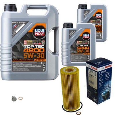 BOSCH Ölfilter 7 L LIQUI MOLY Top Tec 4200 5W-30 für BMW X3 3.0d 3.0sd