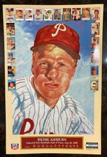 VTG 1995 RICHIE ASHBURN PHILLIES LTD EDITION HALL OF FAME POSTER &ndash; EXCELLENT!!