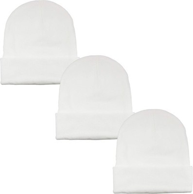 Gelante Unisex Beanie Cap Knitted Warm Solid Color One Size, White 