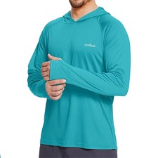 Mens UPF50 Performance T-Shirt Hoodie Long Sleeve Casual Sun Protection T-Shirt