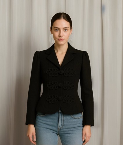 Ralph Lauren Women's Wool Blazer Soutache Jacket Size 4 Black - Picture 12 of 20