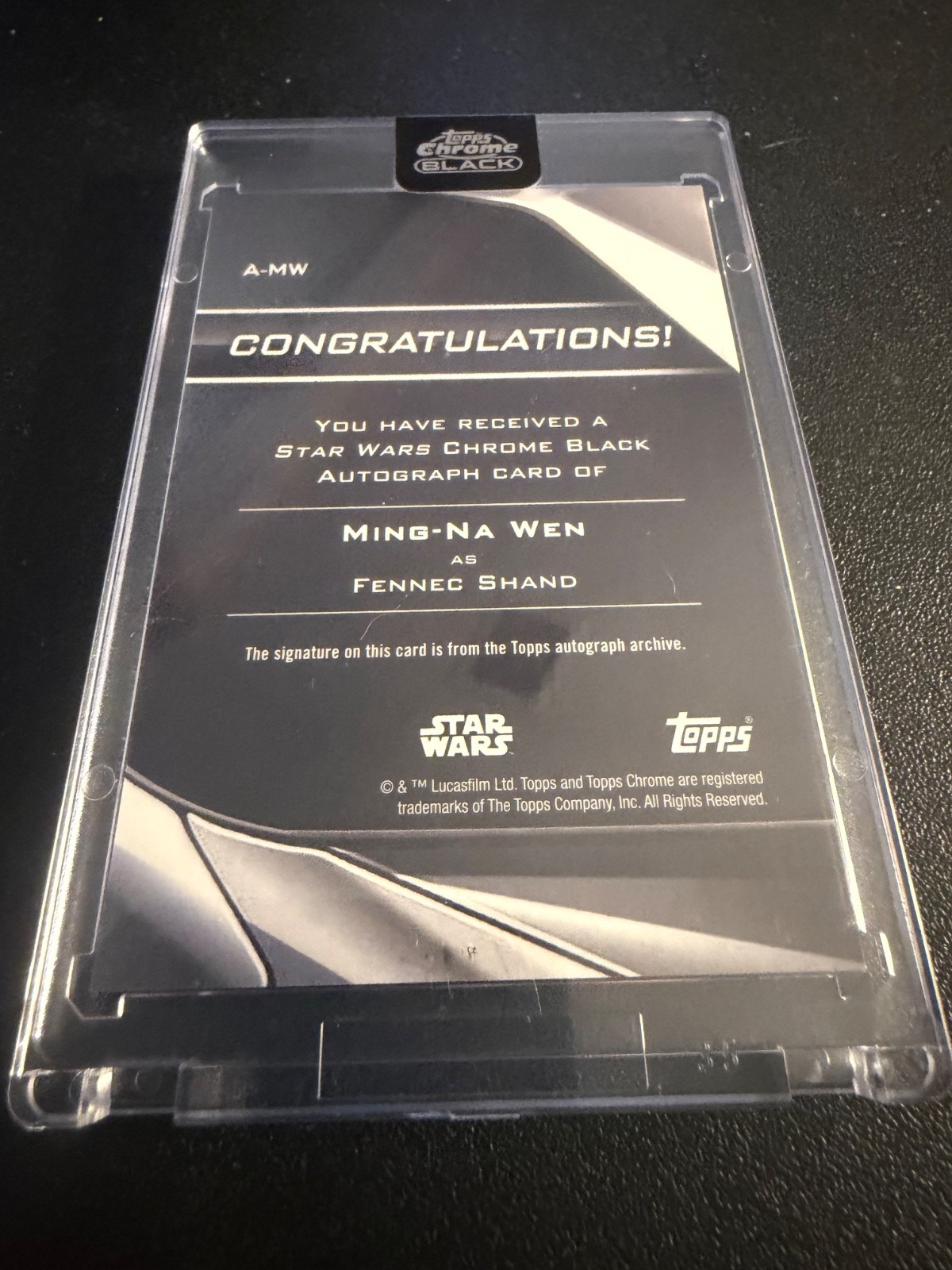 2024/25  Chrome Topps Rare /50 Black Star Wars Ming-Na Wen Fenne Shand  Auto /50 view 2
