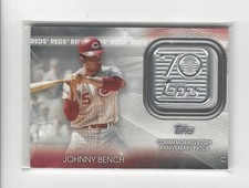 2021 Topps 70th Anniversary Commemorative Logo PATCH Johnny Bench Reds
