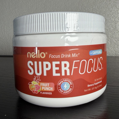 NELLO SuperFocus Focus Drink Mix Powder  Fruit Punch 30 Servings
