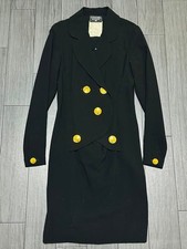USED CHANEL BOUTIQUE COCO MARK BUTTON-DECORATED DRESS, 100% SILK GOOD