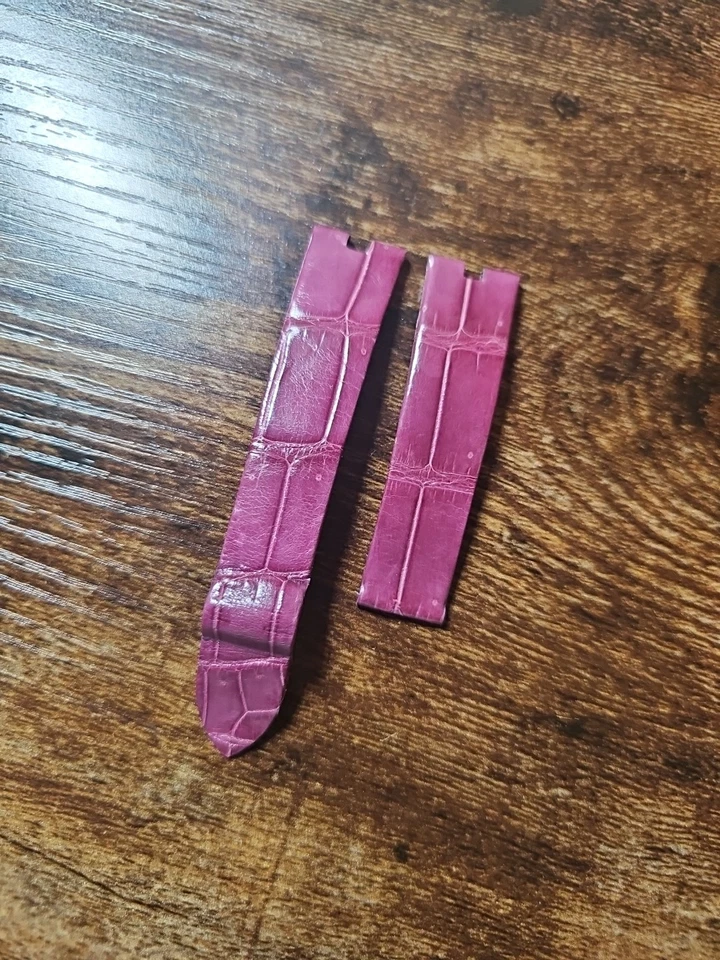 Relógio Cartier 18/16mm OEM pulseira de couro de jacaré roxo KD97SH95 - Imagem 2 de 4